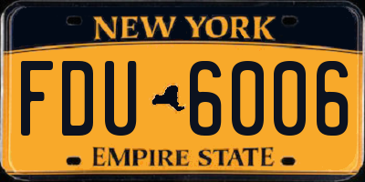 NY license plate FDU6006
