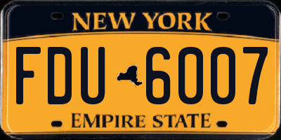 NY license plate FDU6007