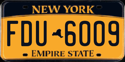 NY license plate FDU6009