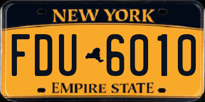 NY license plate FDU6010
