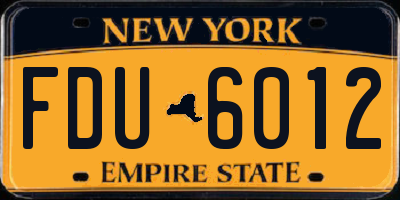 NY license plate FDU6012