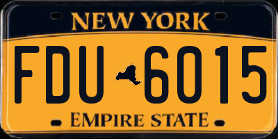 NY license plate FDU6015