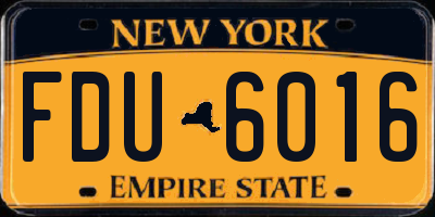NY license plate FDU6016