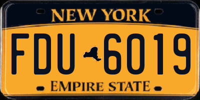 NY license plate FDU6019