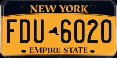 NY license plate FDU6020