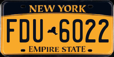 NY license plate FDU6022