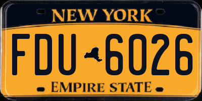 NY license plate FDU6026