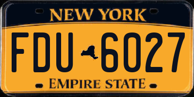 NY license plate FDU6027