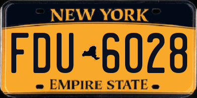 NY license plate FDU6028