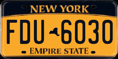 NY license plate FDU6030