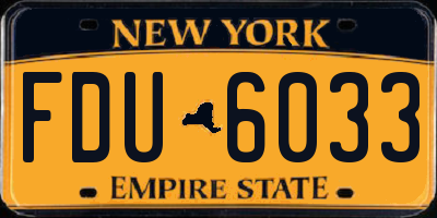 NY license plate FDU6033