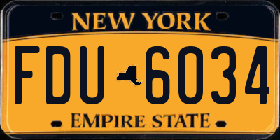 NY license plate FDU6034