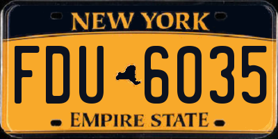 NY license plate FDU6035