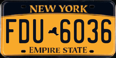 NY license plate FDU6036