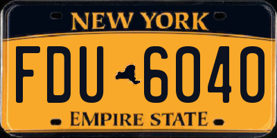 NY license plate FDU6040