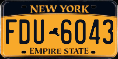 NY license plate FDU6043