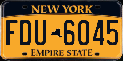 NY license plate FDU6045