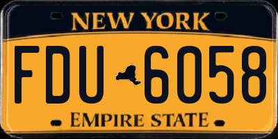 NY license plate FDU6058