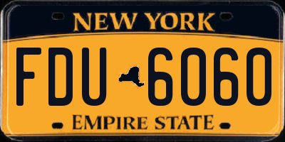 NY license plate FDU6060