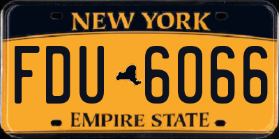 NY license plate FDU6066