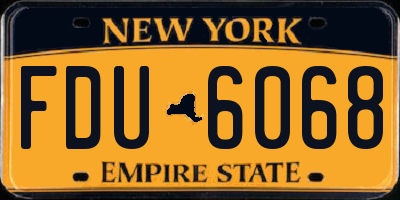 NY license plate FDU6068