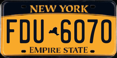 NY license plate FDU6070