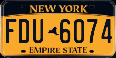 NY license plate FDU6074