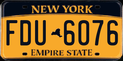 NY license plate FDU6076