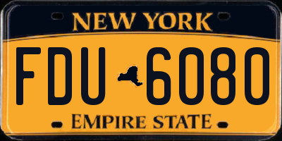NY license plate FDU6080