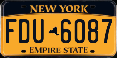 NY license plate FDU6087