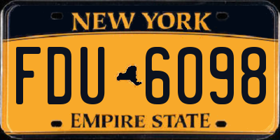 NY license plate FDU6098