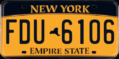 NY license plate FDU6106