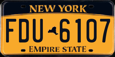 NY license plate FDU6107