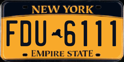 NY license plate FDU6111