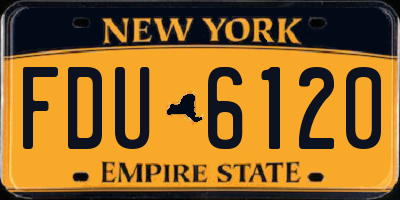 NY license plate FDU6120