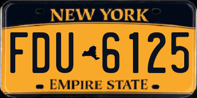 NY license plate FDU6125