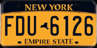NY license plate FDU6126