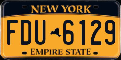 NY license plate FDU6129