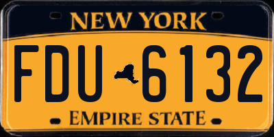 NY license plate FDU6132
