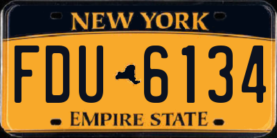 NY license plate FDU6134