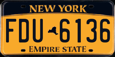NY license plate FDU6136