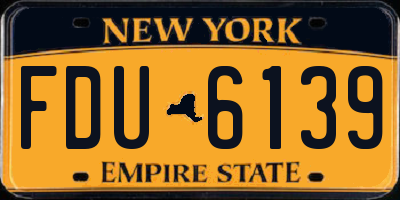 NY license plate FDU6139