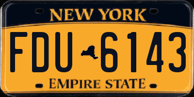 NY license plate FDU6143