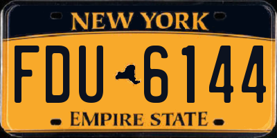 NY license plate FDU6144