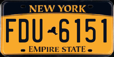 NY license plate FDU6151