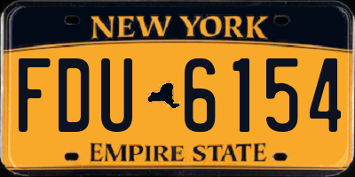 NY license plate FDU6154