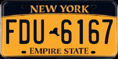 NY license plate FDU6167