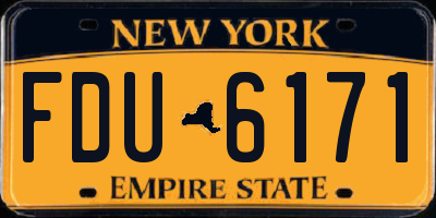 NY license plate FDU6171