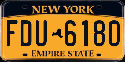 NY license plate FDU6180