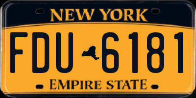 NY license plate FDU6181